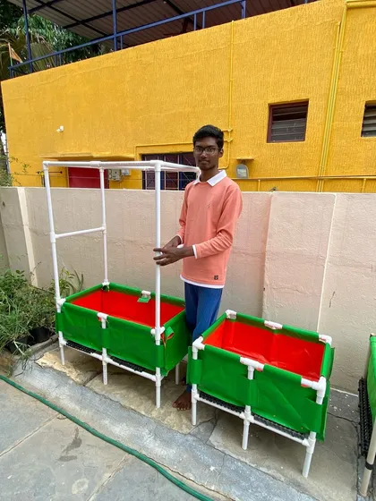 Setting up new raised grow beds. These are great for growing leafy vegetables and root crops, providing good drainage and space for roots to grow.