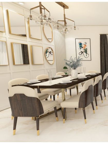 "Live with what you love." A close-up of the elegant dining section design for our ATS Pristine project.