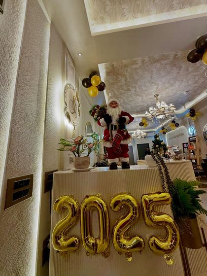 Getting festive at the salon. We love celebrating special occasions with our clients and creating a joyful atmosphere.