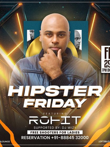 A flyer for 'Hipster Friday' at Loft38.