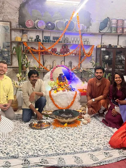 A group photo with friends and family who joined our Ganesh Chaturthi celebration. Our doors are always open for the wider community to be a part of our events.