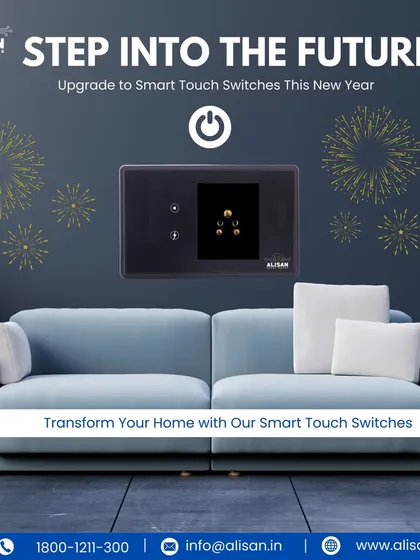 This New Year, step into the future by transforming your home with our smart touch switches. Replace your old panels and give your living room a modern, intelligent upgrade that you can control from anywhere.