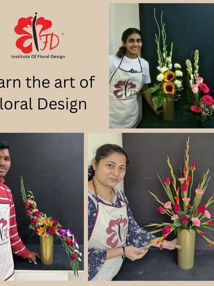 A collage of our students' work, showcasing their skills in creating various vertical and L-shaped arrangements. Each design demonstrates a strong understanding of line, form, and balance.