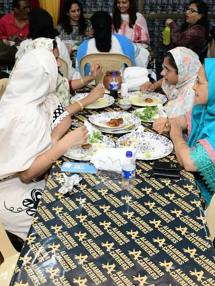 Ladies enjoying their meal and conversation. We love the community feel.