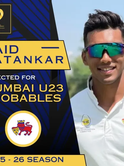 Congratulations to Zaid Patankar on his selection for the Mumbai U23 Probables. His focus and skill are undeniable.