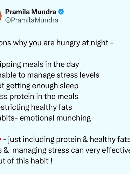 If you're hungry at night, there's usually a reason. It could be from skipping meals, not eating enough protein and fat during the day, or high stress levels. I help clients identify and address the root cause of their late-night cravings.