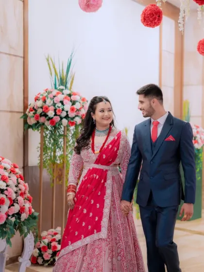 The couple making their entrance, looking absolutely perfect together.