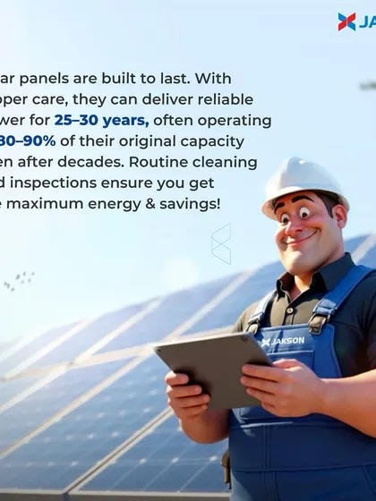 Solar panels are built to last, delivering reliable power for 25-30 years and often operating at 80-90% of their original capacity even after decades. Routine cleaning and inspections are key to getting maximum energy and savings.