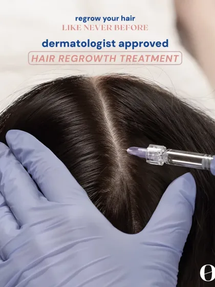 I address hair loss with science. This is my dermatologist-approved PRP-GFC hair regrowth treatment, which uses concentrated growth factors from your own blood to stimulate dormant follicles and promote new, healthy hair growth.