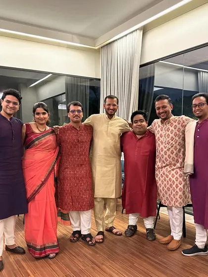 A green room picture with the acoustic set of The Anirudh Varma Collective after a private concert in Ahmedabad. The camaraderie between musicians off-stage is just as important as the chemistry on-stage.