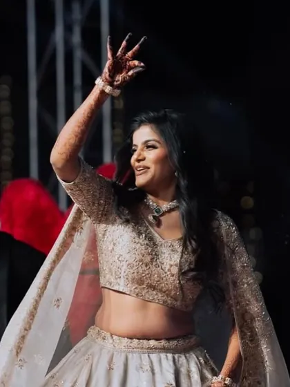 A close-up of the bride during her dance. You can see the joy on her face, confident that her hair and makeup will stay in place.