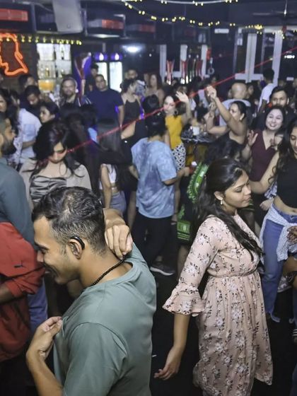 A hectic scene at Sherlock's Pub. The dance floor was completely packed with people vibing to the hip-hop set.