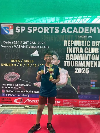 The U13 boys' runner-up, Ojas Gupta, proud of his tournament run.