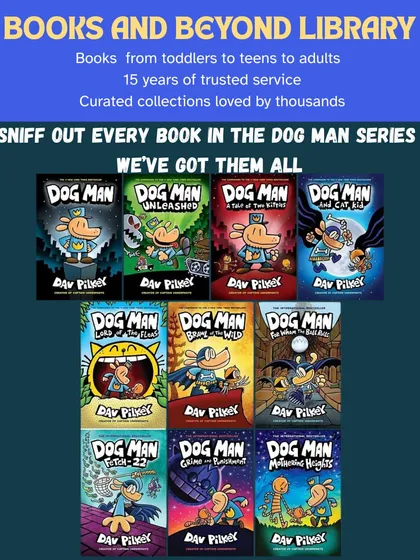Dog Man fans, rejoice! We have the complete, action-packed, and laugh-out-loud funny series by Dav Pilkey. Let your kids dive into the hilarious world of this part-dog, part-man police hero without having to buy a single book.