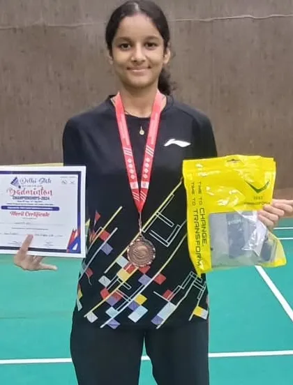 Well done to Lakshita for securing a bronze medal in the U-15 Girls' Singles at the State Championship. Building champions starts at a young age.