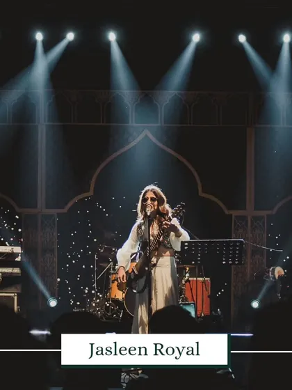 Radiant vibes and soulful tunes as Jasleen Royal graced our celebration with her musical magic. We curated this wedding day filled with love, laughter, and the enchantment of her live melodies.