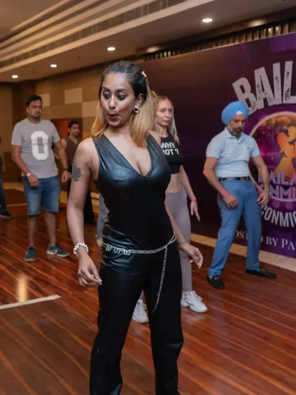 Lost in the music while teaching. For me, dance is a form of meditation and a way to connect with my inner self.