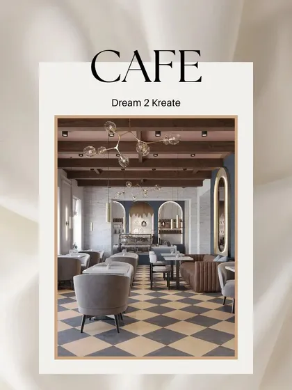 A title card for the classic European-style cafe project.
