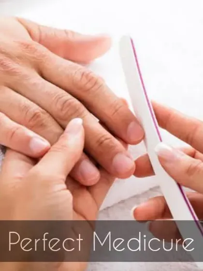 A perfect manicure ends with perfectly shaped nails. I file each nail to create a smooth, uniform shape that looks clean and feels comfortable, completing your professional hand grooming.