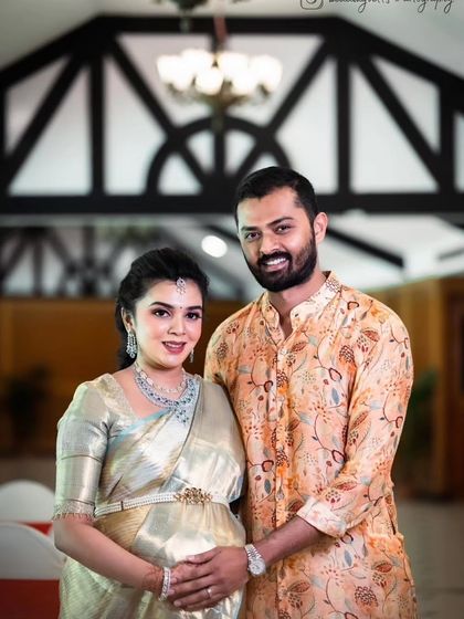 Another beautiful shot of Monica and her husband. Her baby shower makeup is radiant and timeless, ensuring these photos will be treasured for years to come.