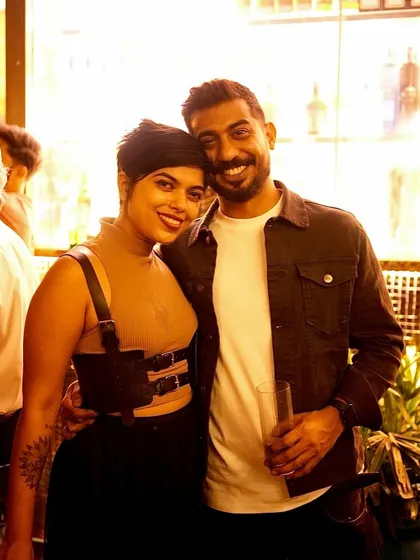 A cool couple posing for a photo at Pangeo. The crowd is always diverse and fun.