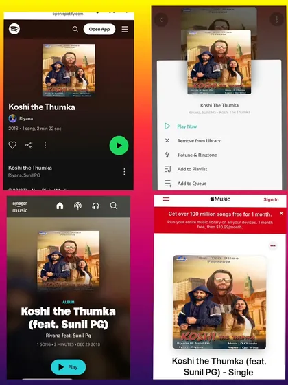 Beyond the stage, I'm also a recording artist. I was so blessed to see the love my single "Koshi the Thumka" received. You can find my original music on major platforms like Spotify, Apple Music, and Amazon Music.