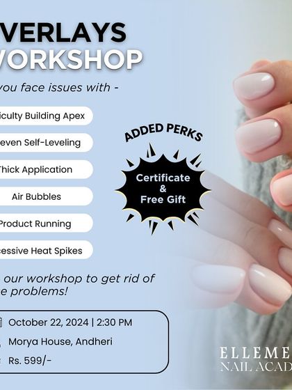 Tired of struggling with overlays? Join my Overlays with Builder In A Bottle workshop for just Rs. 599 and learn to fix common issues like apex building, self-leveling, and air bubbles.