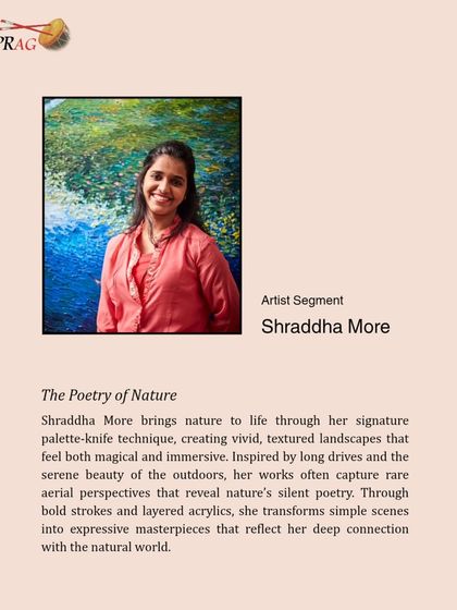 Meet Shraddha More, an artist who brings nature to life through her signature palette-knife technique, creating vivid, textured landscapes that feel both magical and immersive.