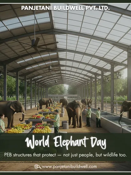On World Elephant Day, we celebrate these gentle giants. Our PEB structures are versatile enough to provide safe and durable shelters not just for people, but for wildlife too.