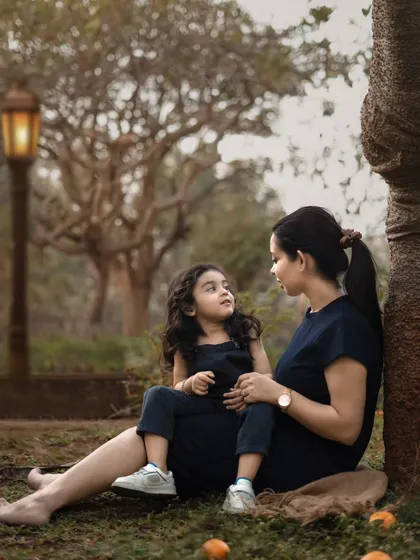 A quiet moment between mother and son during an outdoor shoot. I love finding these peaceful spots where families can connect naturally.
