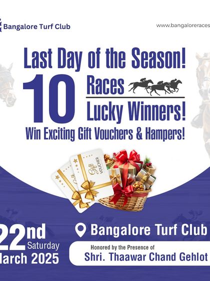 We are celebrating the last day of the season with 10 races and 10 lucky winners. Join us for a chance to win exciting gift vouchers and hampers.