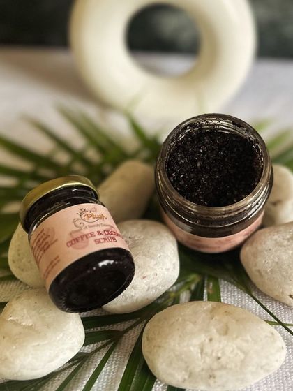 My Coffee and Coconut Sugar Scrub is a bestseller. It's handcrafted with the best coffee grounds and coconut butter to exfoliate and moisturize your skin.