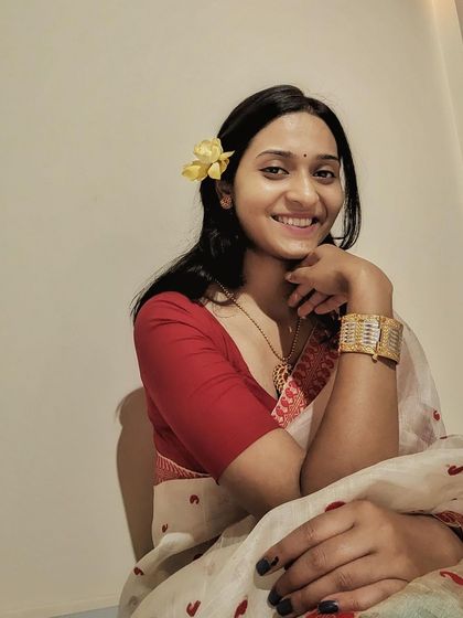 A candid photo celebrating my Assamese heritage during the Bihu festival.