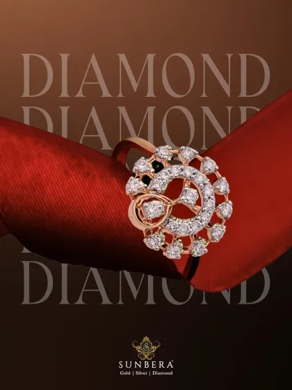 This diamond cocktail ring is designed to captivate. The swirling arrangement of brilliant-cut diamonds creates a statement of unapologetic glamour, making it a centerpiece for any fine jewellery collection.