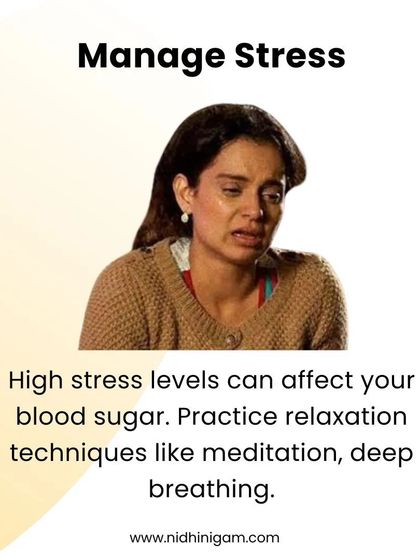 To manage pre-diabetes, managing stress is key. High stress levels can affect your blood sugar. I recommend relaxation techniques like meditation and deep breathing.