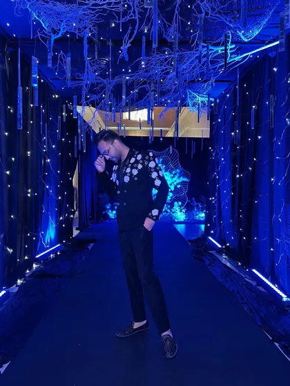Another angle of my Sangeet look in Thailand. I believe an anchor's style should be as impressive as their performance.