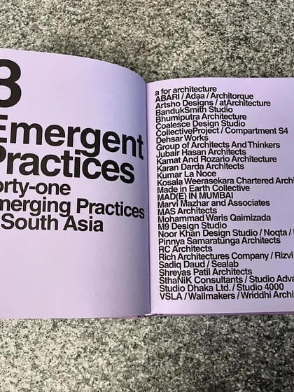 We were listed among forty-one emerging practices in South Asia in this publication. It's exciting to be part of a new generation of architects shaping the region.