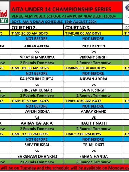 Tournament Schedules & Information photo 17