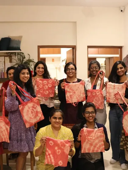 The proud creators from our Christmas workshop. It's a joy to see teams and groups of friends bonding over a shared creative experience.