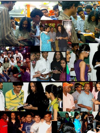 A collage of moments meeting and signing autographs for fans across the country. Building a connection with your audience is just as important as the music itself.