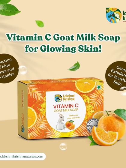 Our Vitamin C Goat Milk Soap is perfect for glowing skin. It helps reduce fine lines and wrinkles while providing gentle exfoliation, making it ideal for sensitive skin.