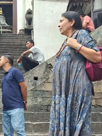 Observing the surroundings at Pashupatinath. The temple complex is a living tapestry of devotion, ritual, and the cycles of life and death.