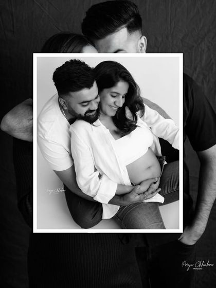 A creative composition combining two different moments from one session. This shows how we can play with both color and black and white photography to create a diverse gallery.