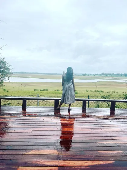 Looking out over the Kabini backwaters on a rainy day. There is a deep sense of peace that comes from immersing yourself in the quiet moods of nature.
