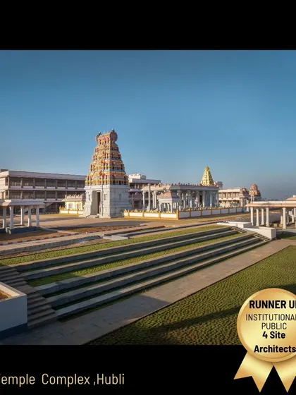 This is the award-winning Shiva Temple Complex in Hubli, a project that balances traditional temple architecture with modern public space design. I aimed to create a serene and expansive environment for the community, with open colonnades and landscaped tiers that invite contemplation and gathering.