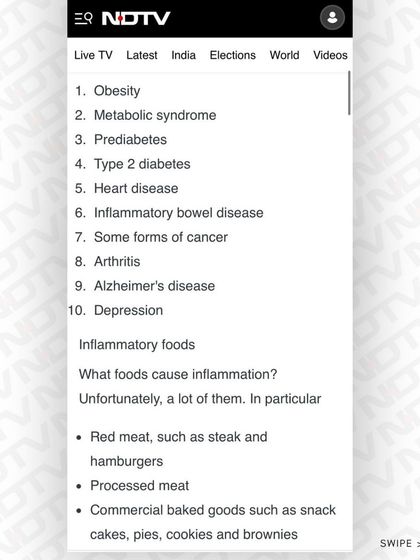 My article lists conditions linked to chronic inflammation, such as diabetes, heart disease, and arthritis, and identifies inflammatory foods to avoid.