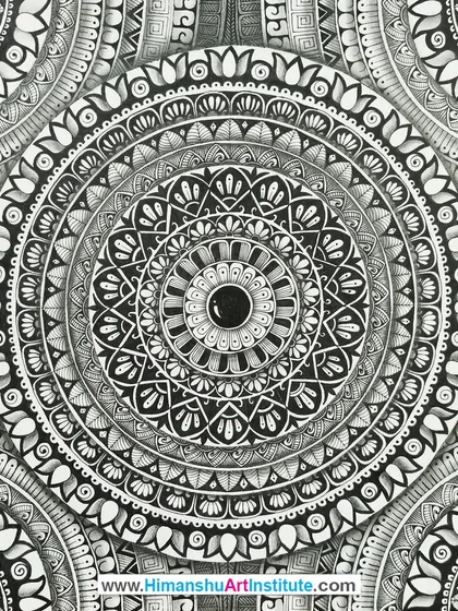 The meditative beauty of Mandala art, created with incredible precision by one of our students. Our classes guide you through the process of creating these intricate patterns, a practice that enhances focus and reduces stress.