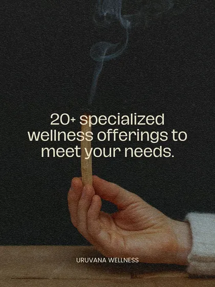 I have curated over 20 specialized wellness offerings to meet your needs. Whether you are seeking physical relief, emotional release, or spiritual connection, you can find a supportive practice here at Uruvana.