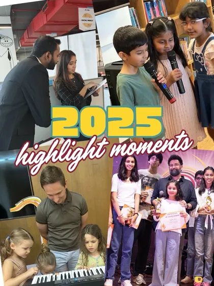 A collage of highlight moments from the year, showing students of all ages learning and performing. It captures the diversity and energy of our community.