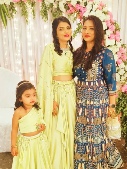 A picture with the lovely mother and daughter at the Sonigra family's traditional ceremony. It's wonderful to see generations come together to celebrate.